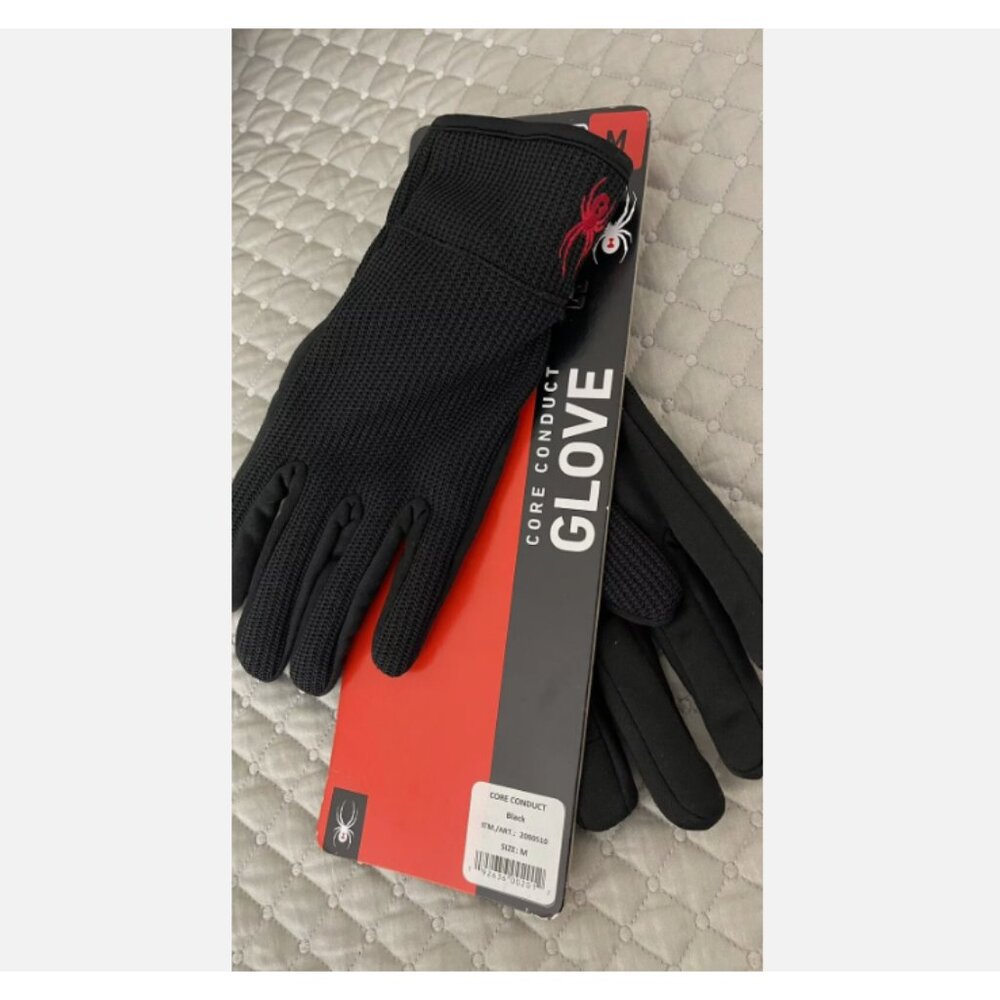 SPYDER Men's Core Conduct Gloves Size Medium M Black Touchscreen Compatible